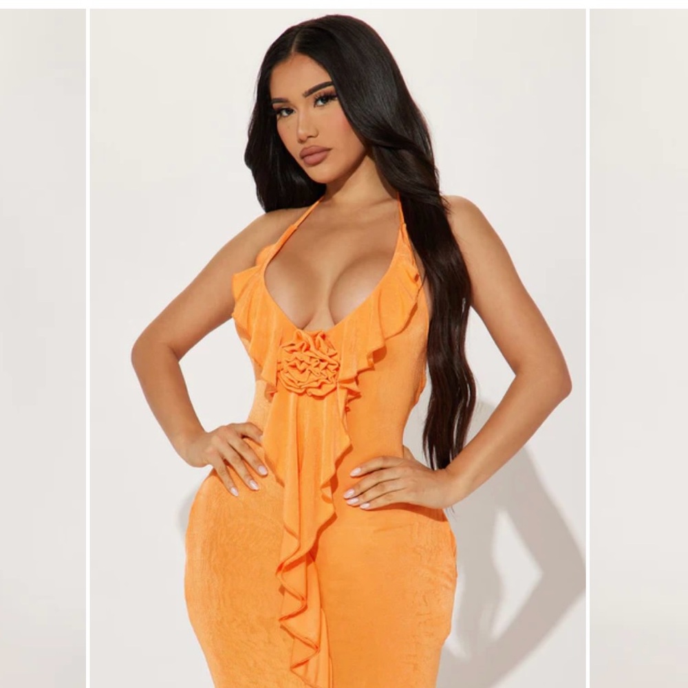 Cabo Slinky Maxi Dress - Orange